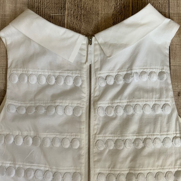 J Crew White Cotton Pom Pom Lace Sleeveless Shell Vintage Inspired Top  SZ 8 - Picture 11 of 14